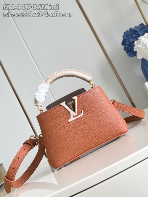 Louis Vuitton Capucines Mini Bag Taurillon Leather - Elegant Brown 1 Louis Vuitton Capucines Mini Bag Taurillon Leather - Elegant Brown
