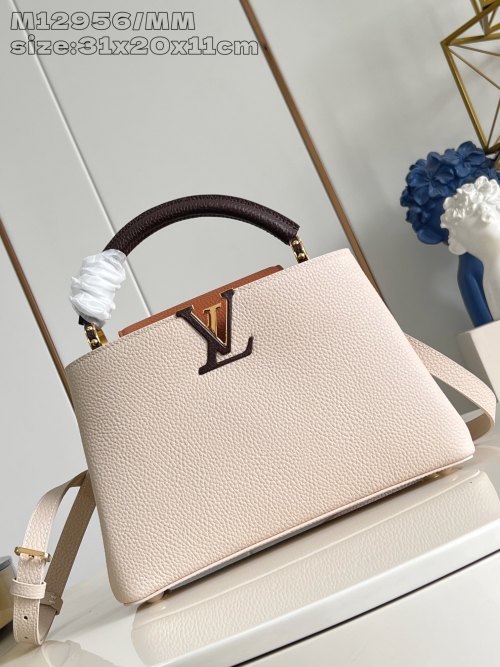 Louis Vuitton Capucines MM: Taurillon Leather, Elegant Color, Iconic Design 1 Louis Vuitton Capucines MM: Taurillon Leather, Elegant Color, Iconic Design