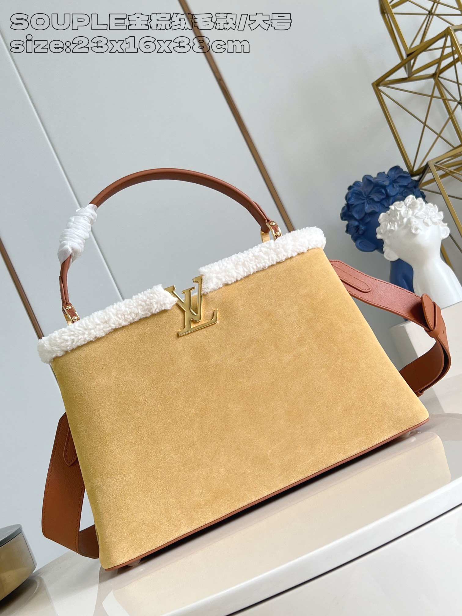 批 顶级原单复刻✨SOUPLE金棕绒毛款/大号 本款 Capucines Souple...