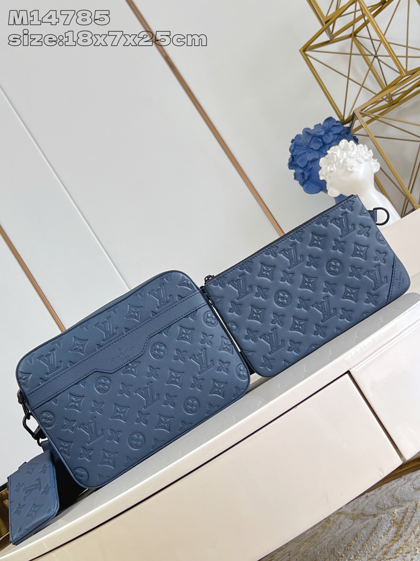 批 顶级原单复刻✨M14785 本款 Trio 邮差包取材柔软 Monogram Sh...