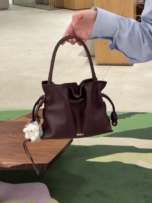 LOEWE Flamenco Burgundy Nappa Calfskin Leather Drawstring Shoulder Bag 1 LOEWE Flamenco Burgundy Nappa Calfskin Leather Drawstring Shoulder Bag