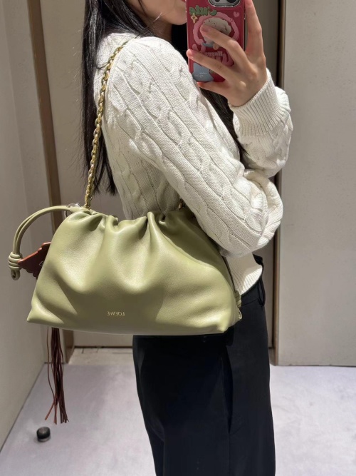 Loewe Flamenco Purse Cloud Bag - Soft Leather with Chain Accent 1 Loewe Flamenco Purse Cloud Bag - Soft Leather with Chain Accent
