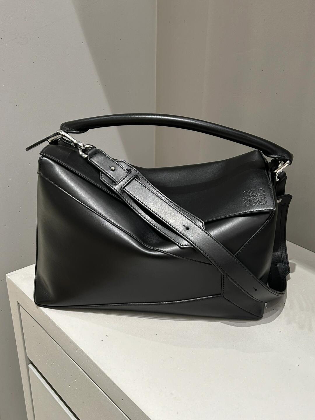 Loewe Puzzle New Large Black Bag, 33cm, Black and Silver 10 i1732022144 1464 5