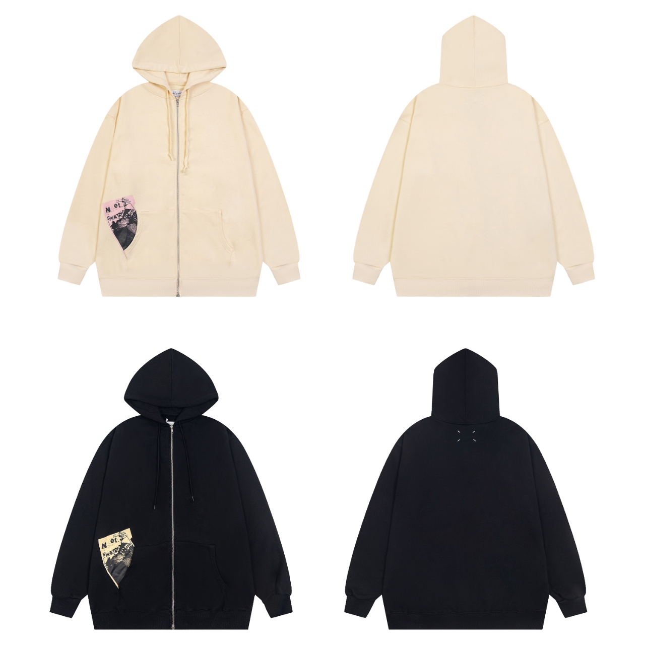 New Magellas, LH M6110, black, almond, Margiele, new zipper hood, S-XL