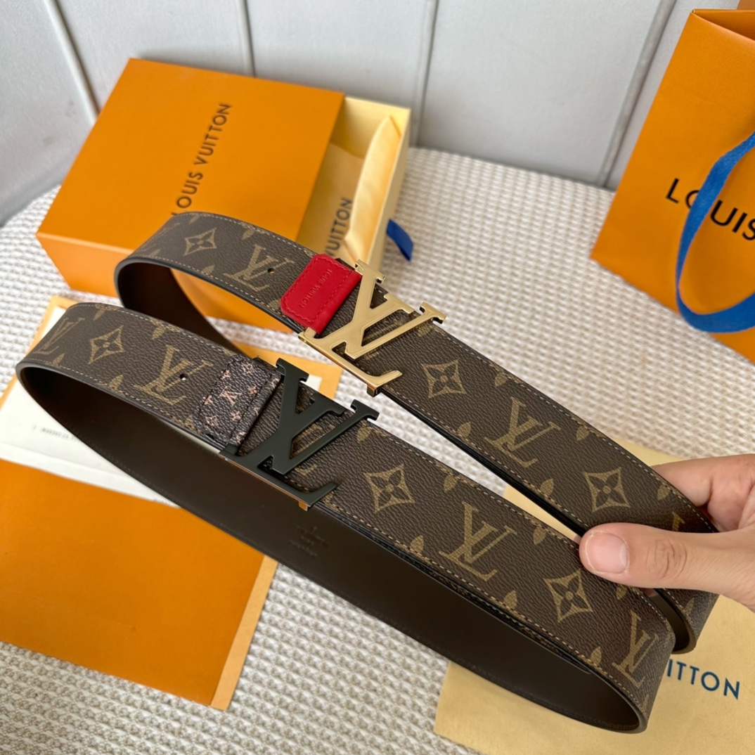 Louis Vuitton Belts Men Calfskin Canvas Cowhide