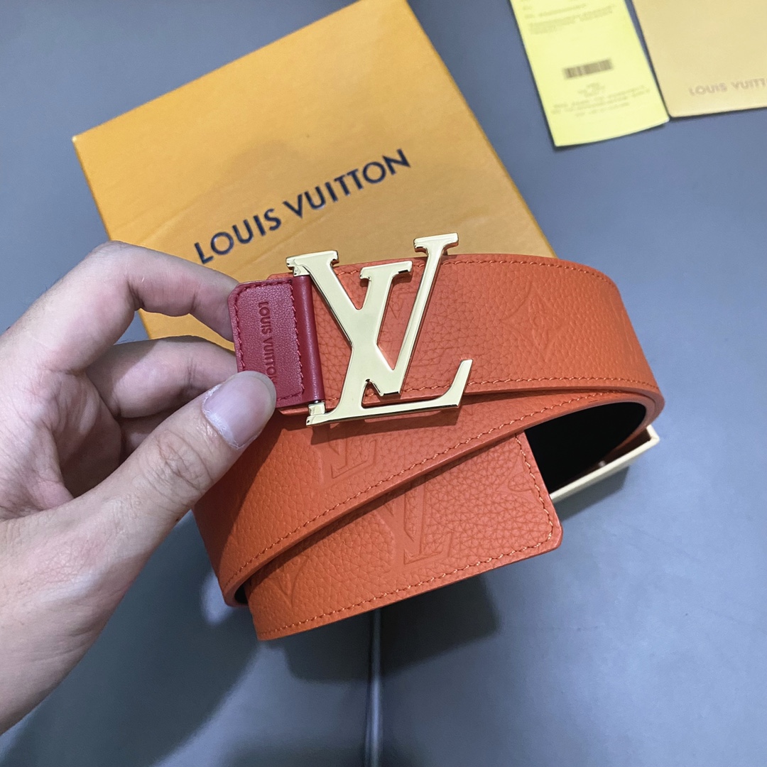 Louis Vuitton Belts Black Men Calfskin Cowhide