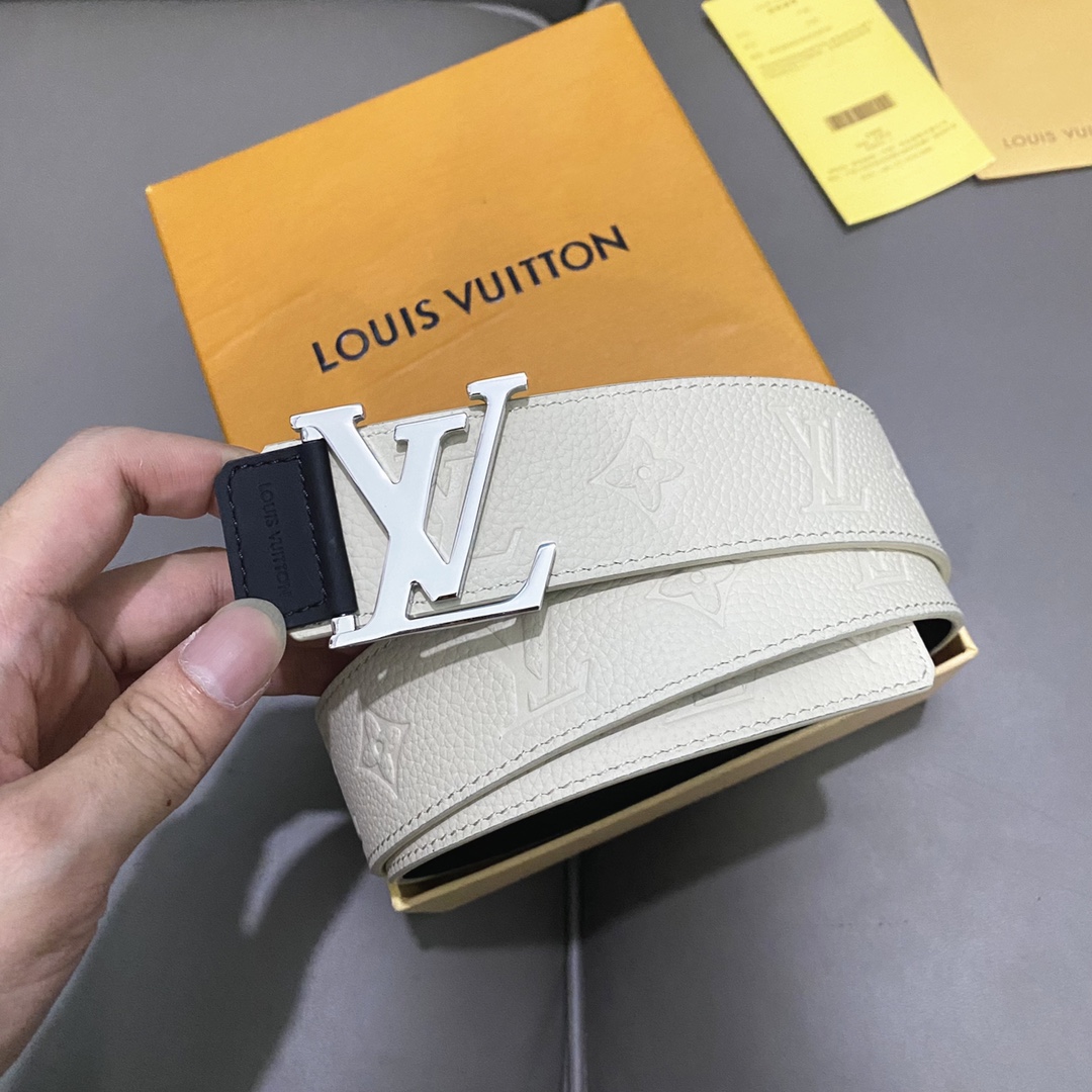 Louis Vuitton Belts Black Men Calfskin Cowhide