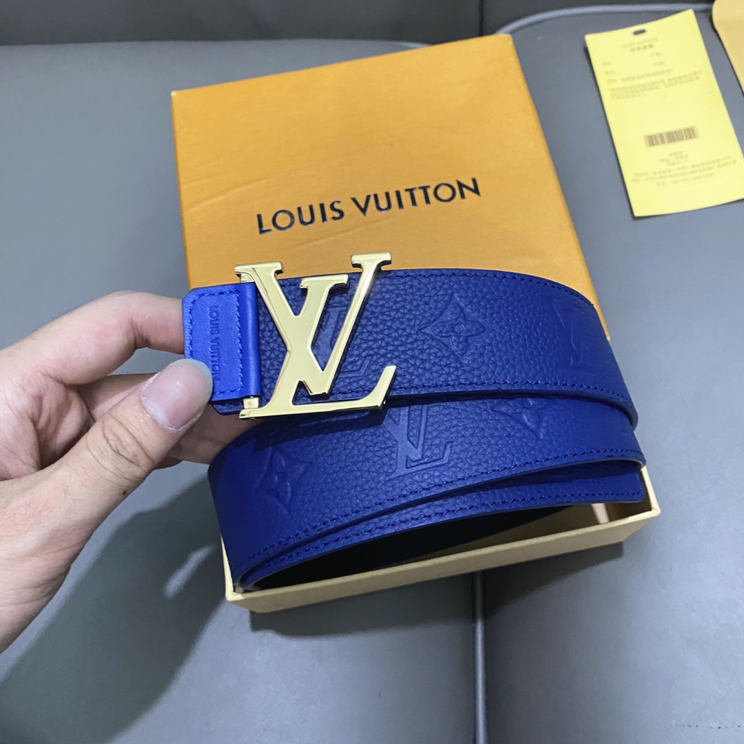 Louis Vuitton Belts Black Men Calfskin Cowhide