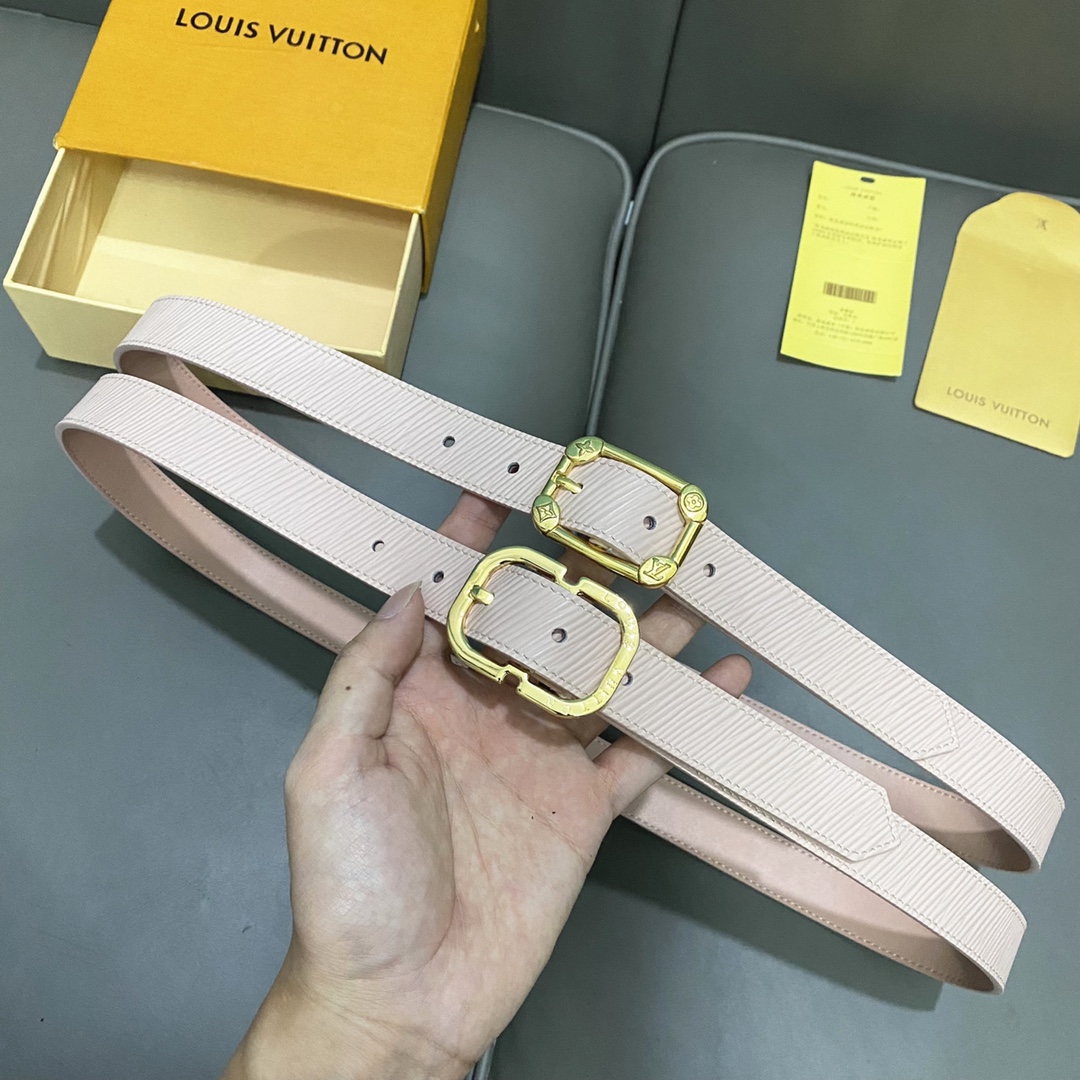 Louis Vuitton Belts Pink Rose Epi Calfskin Cowhide Mini