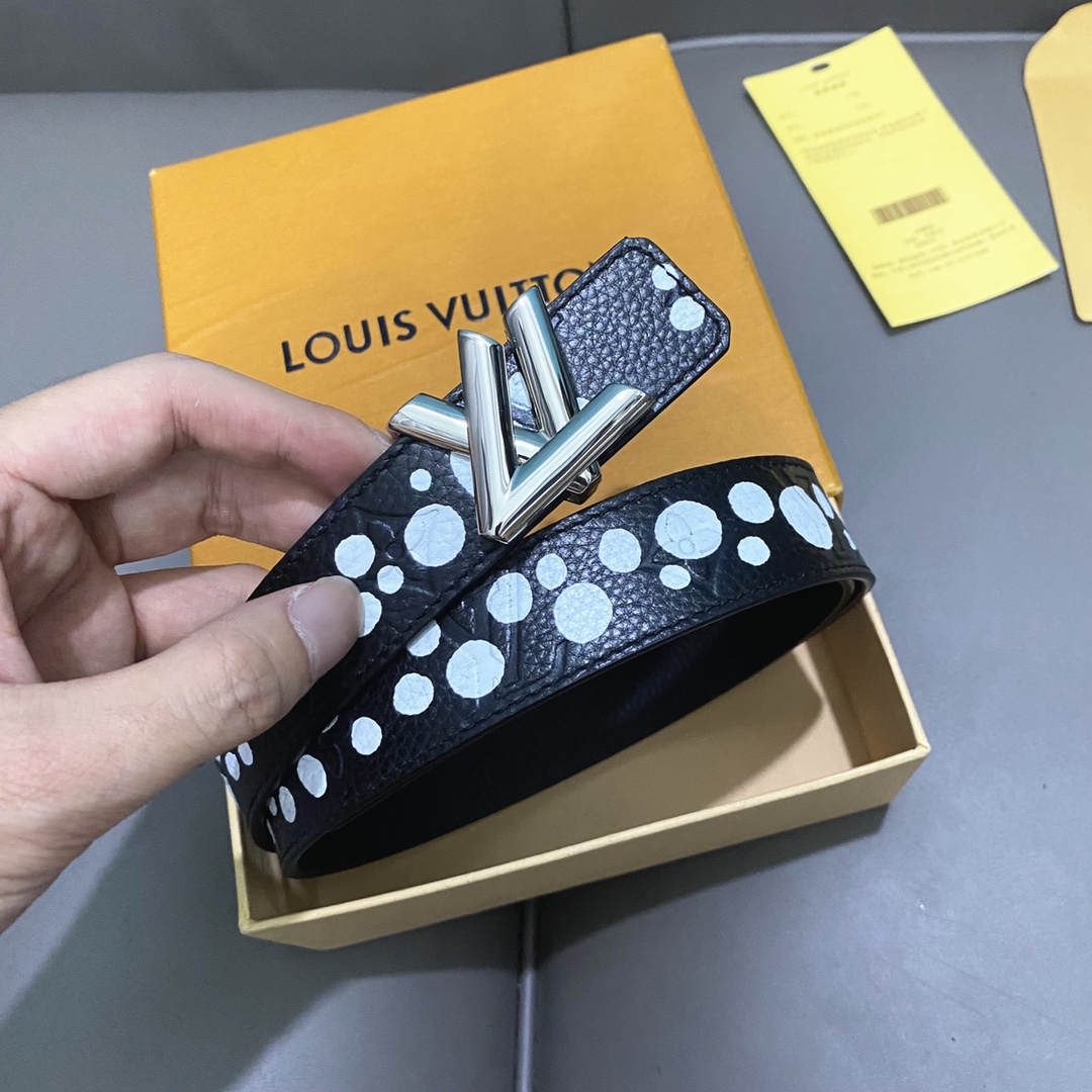 Louis Vuitton Belts Printing Women Calfskin Cowhide