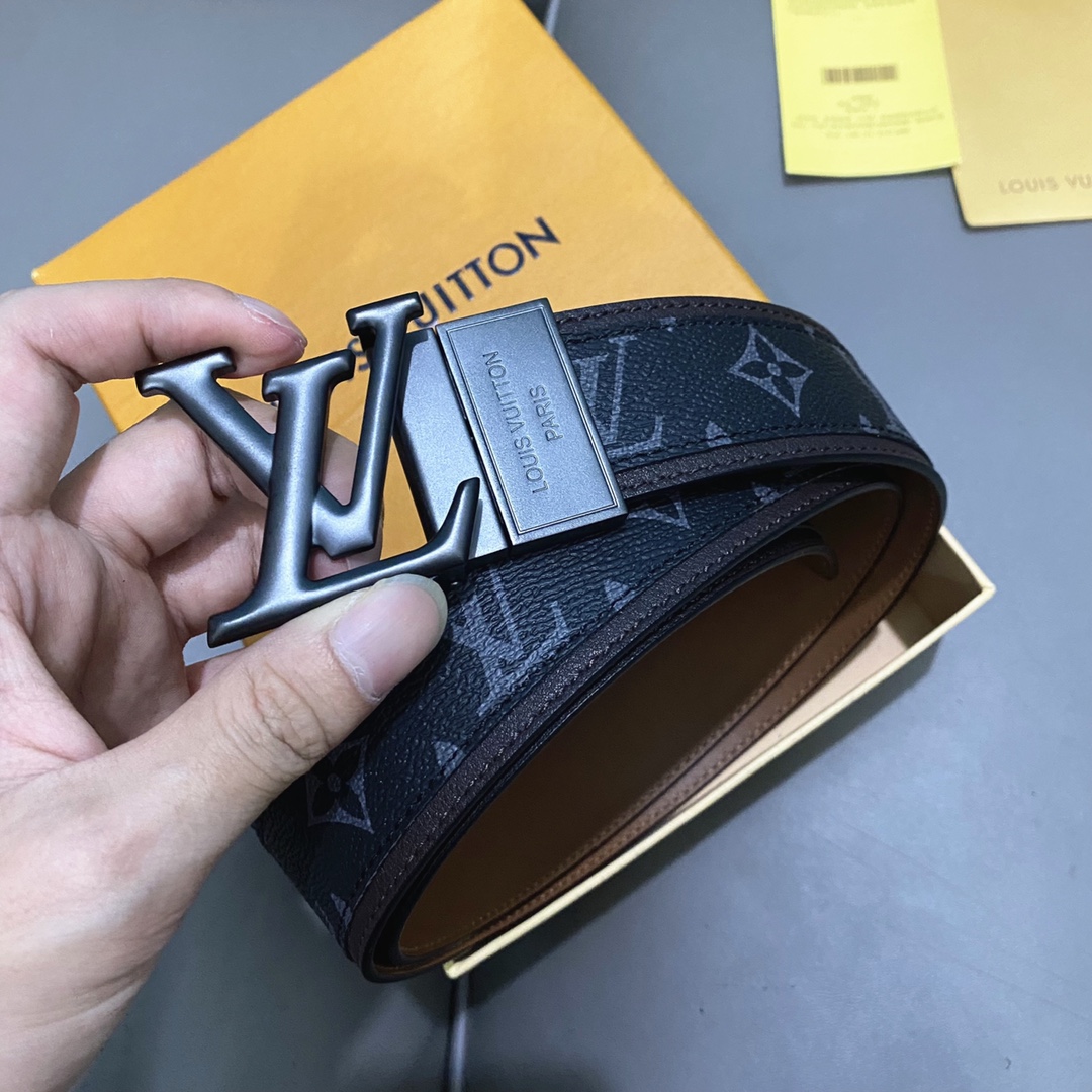 Louis Vuitton Belts Calfskin Canvas Cowhide