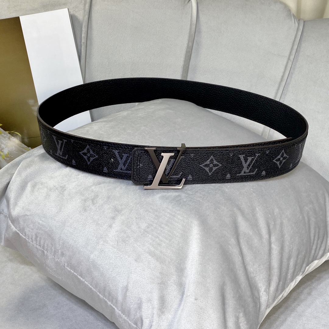 Louis Vuitton Belts Black Men Monogram Eclipse