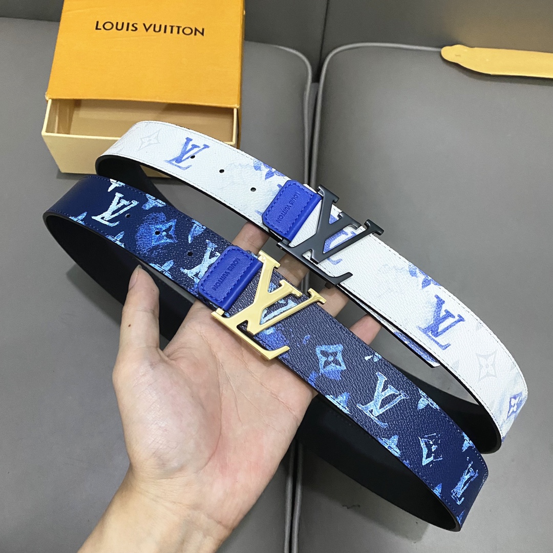 Louis Vuitton Belts Gold Pink Canvas