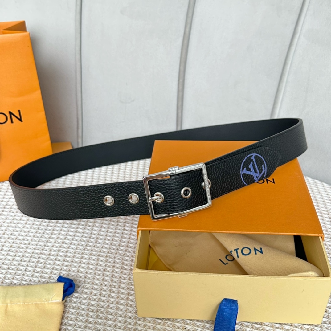 Louis Vuitton Belts Men Calfskin Cowhide