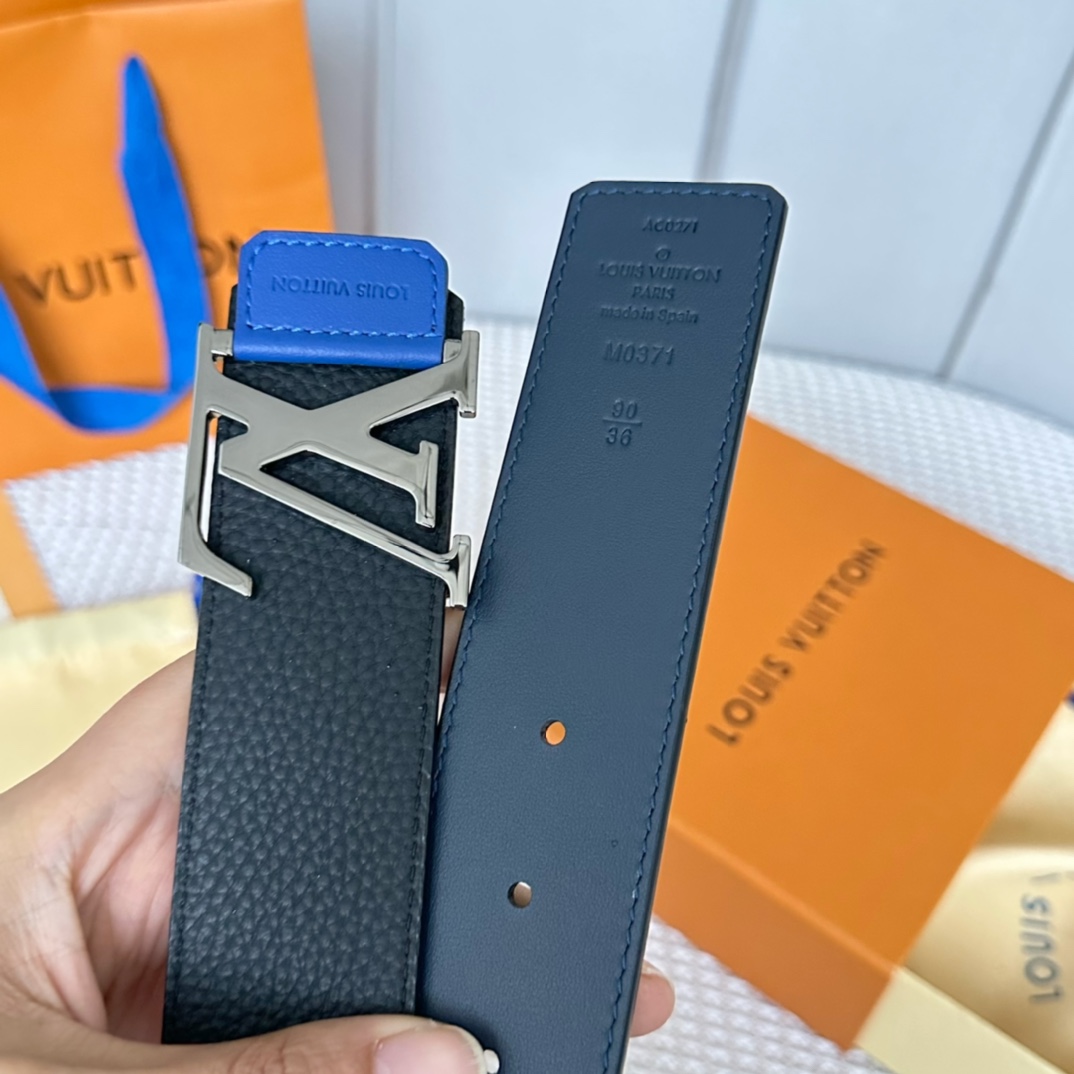 驢家新品寬度40mm原單新品進口原廠Togo荔枝紋面小牛皮配色底最新版同步扣雙面可用設計百搭款
