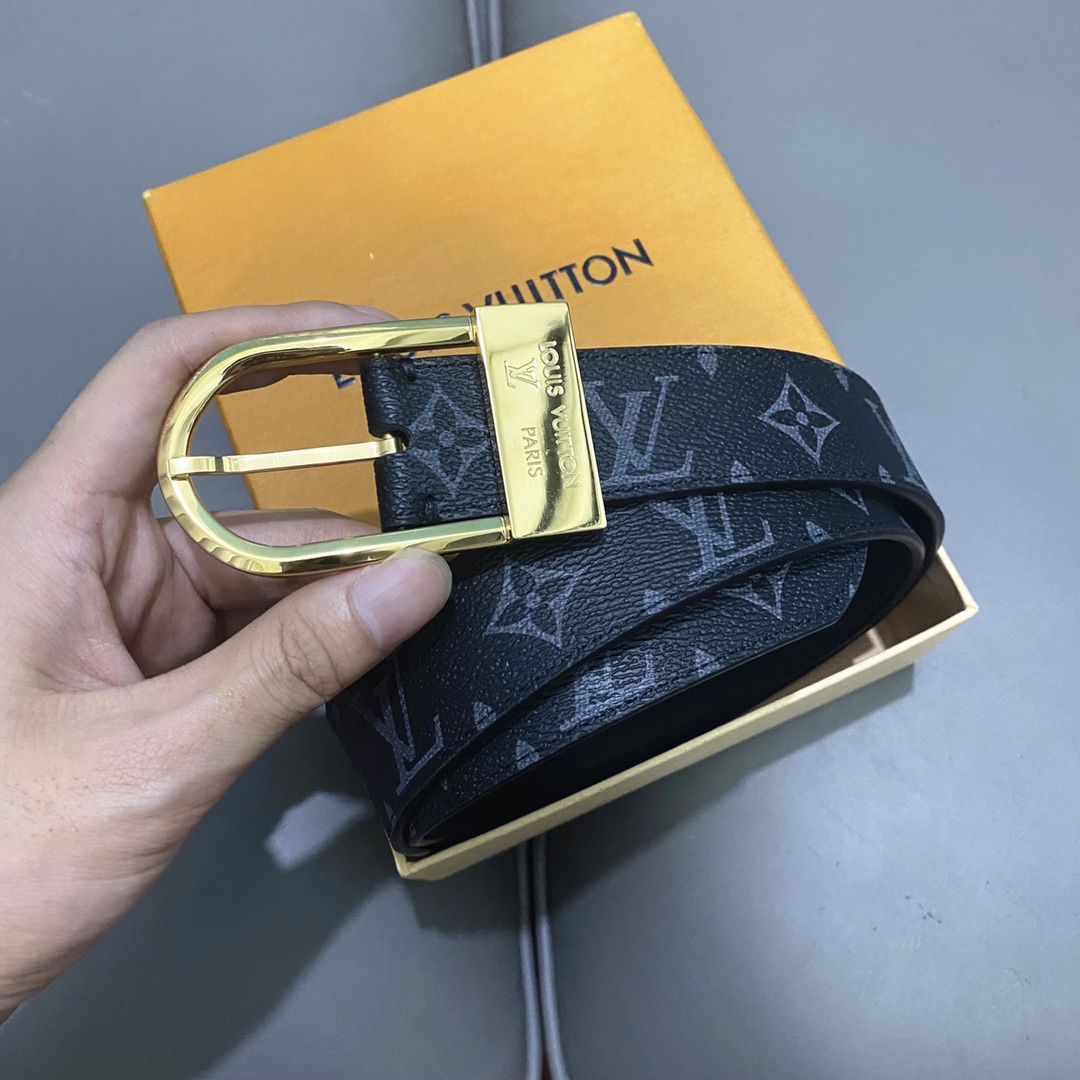 Louis Vuitton AAAA
 Belts Men Calfskin Cowhide