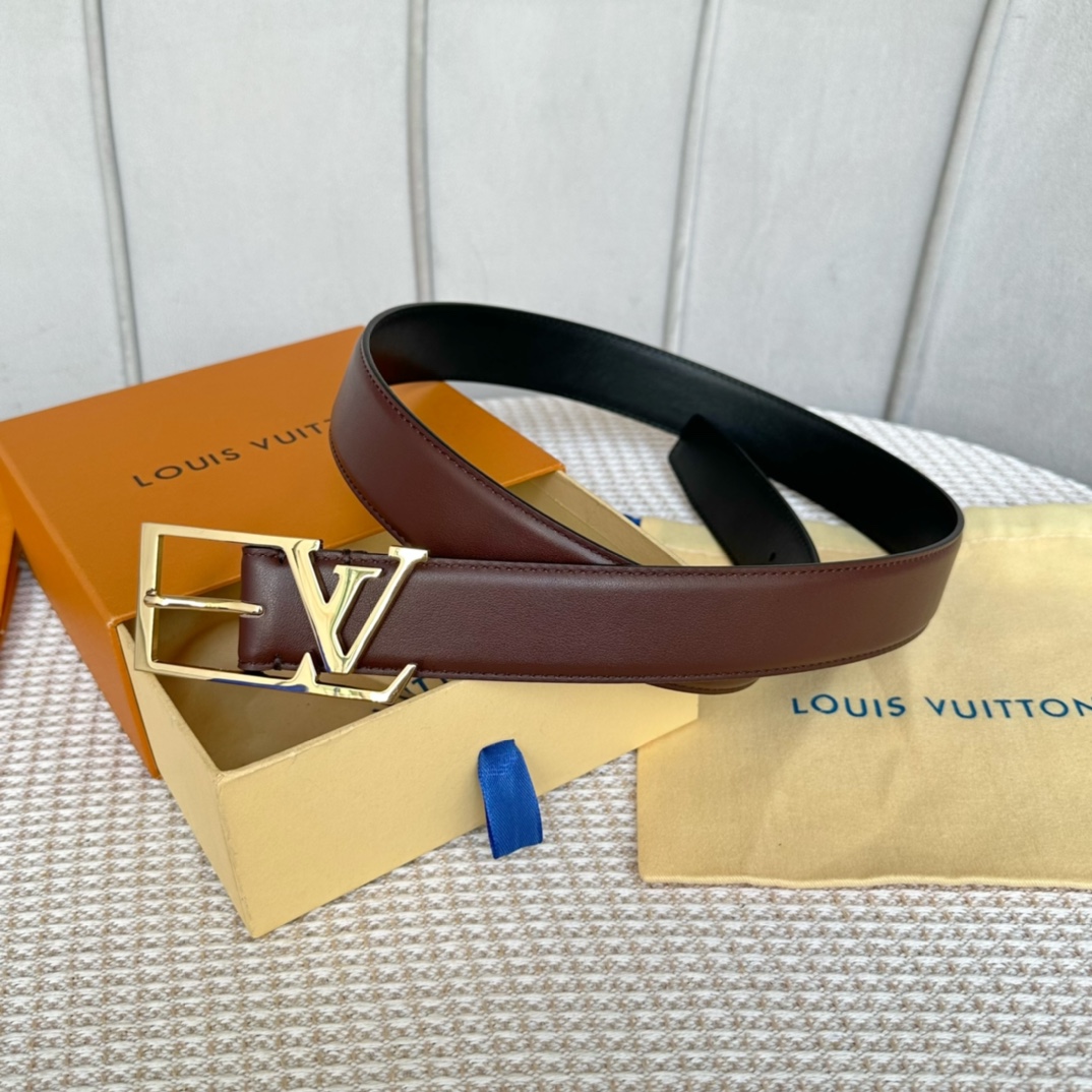 Louis Vuitton Belts Men Calfskin Cowhide