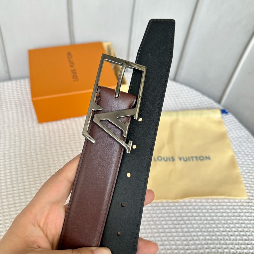 Louis Vuitton Belts Men Calfskin Cowhide