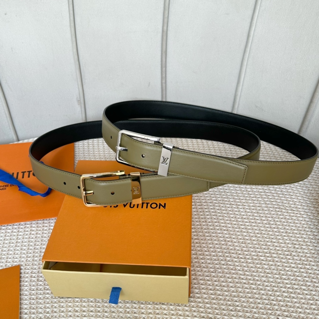 Louis Vuitton Belts Men Calfskin Cowhide