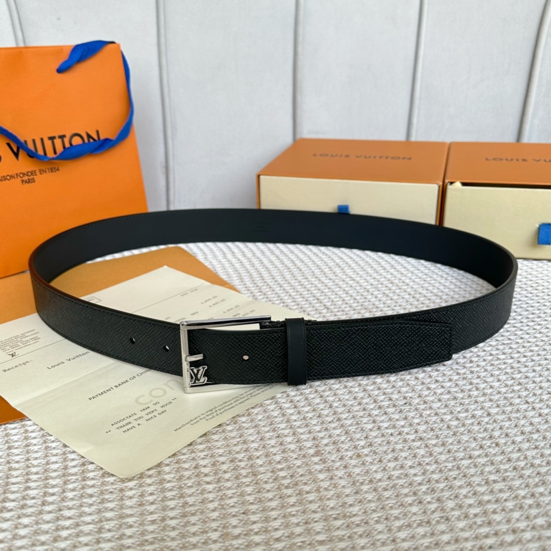 Louis Vuitton Luxury
 Belts Men Calfskin Cowhide