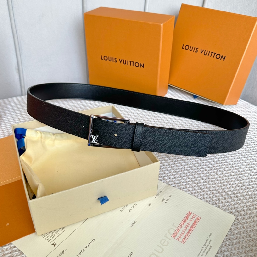 Louis Vuitton Belts Men Calfskin Cowhide