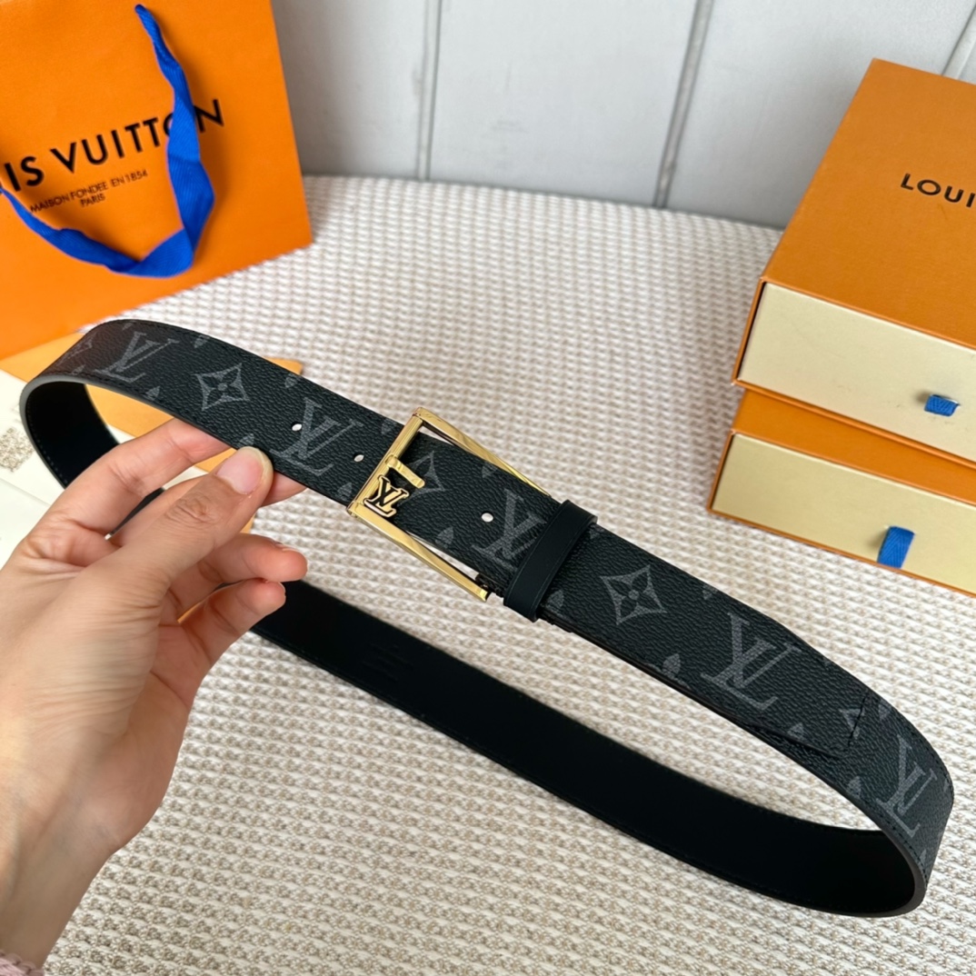 Louis Vuitton Belts Calfskin Canvas Cowhide Fall Collection