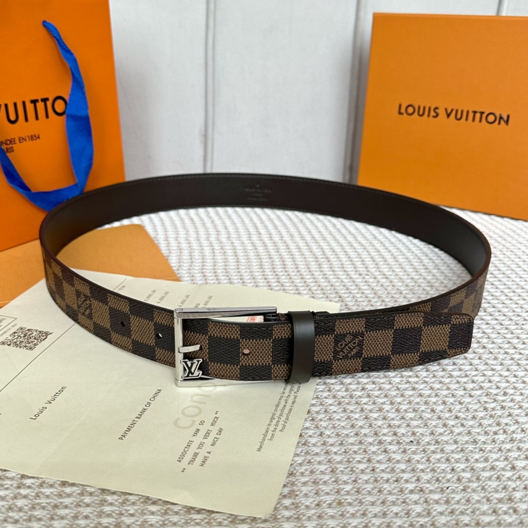 Louis Vuitton Belts Calfskin Canvas Cowhide Fall Collection