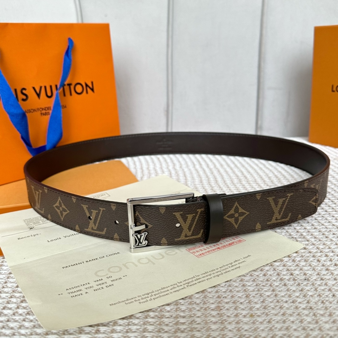 Louis Vuitton Belts Calfskin Canvas Cowhide Fall Collection