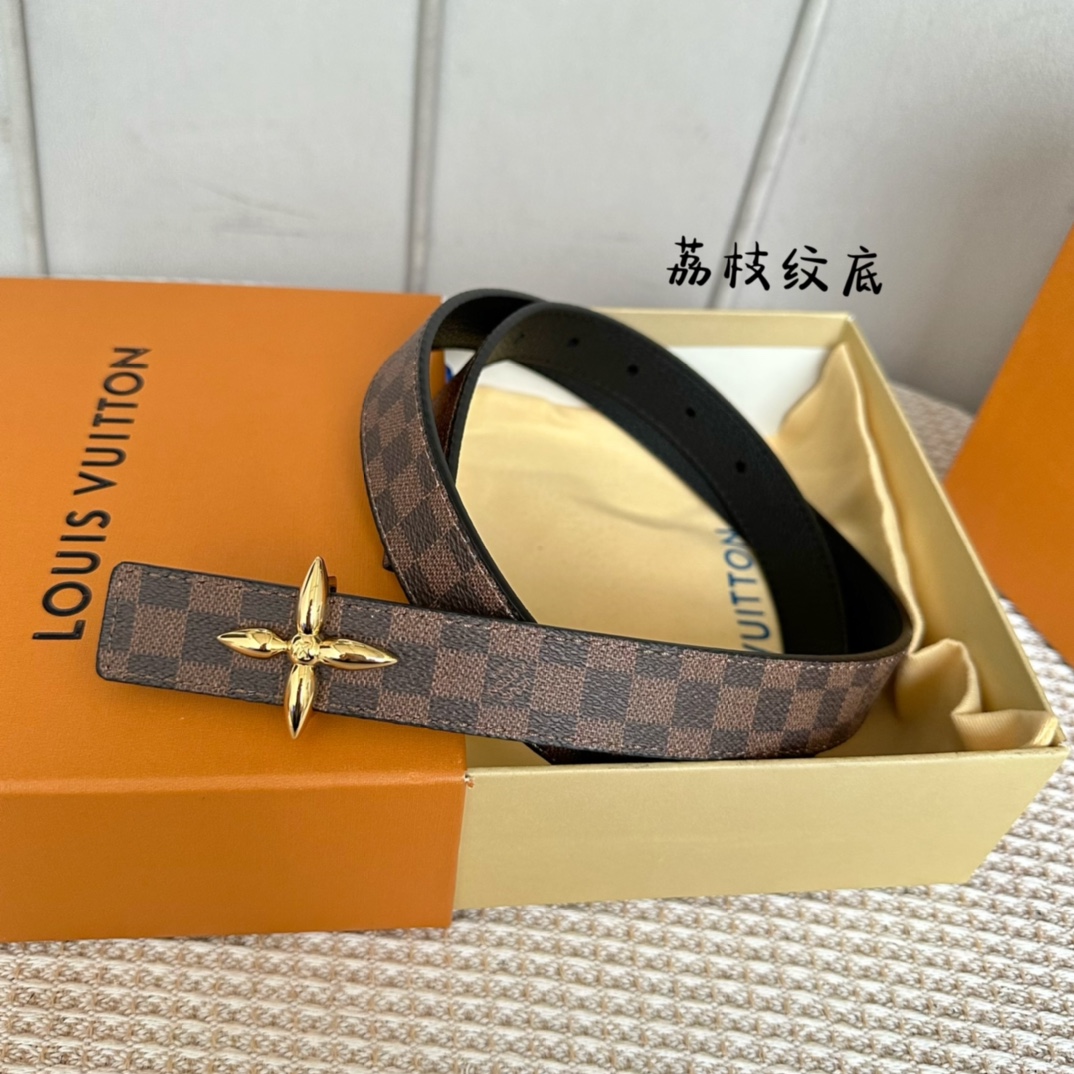 Louis Vuitton Belts Women Calfskin Cowhide