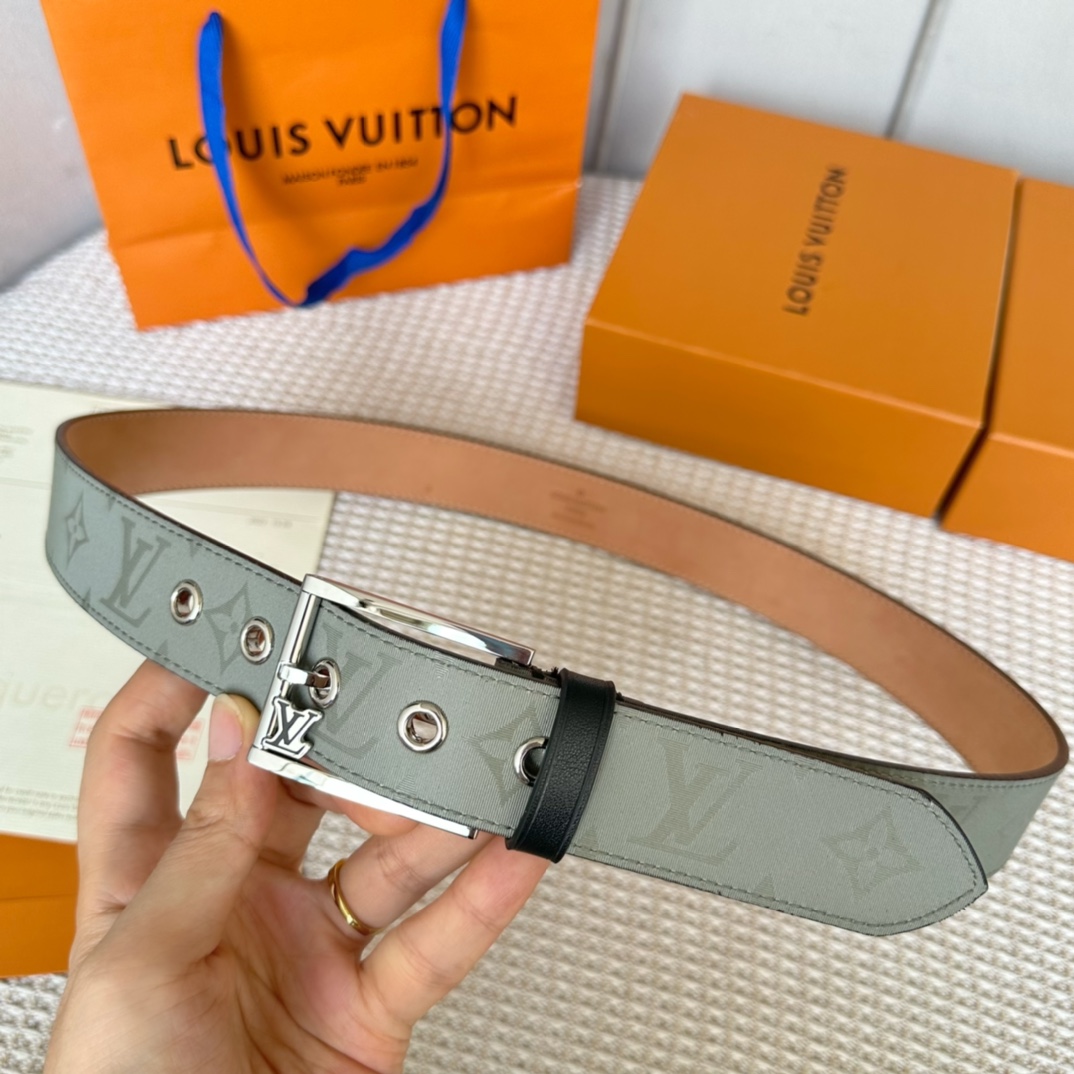 Louis Vuitton Belts Men Calfskin Cowhide