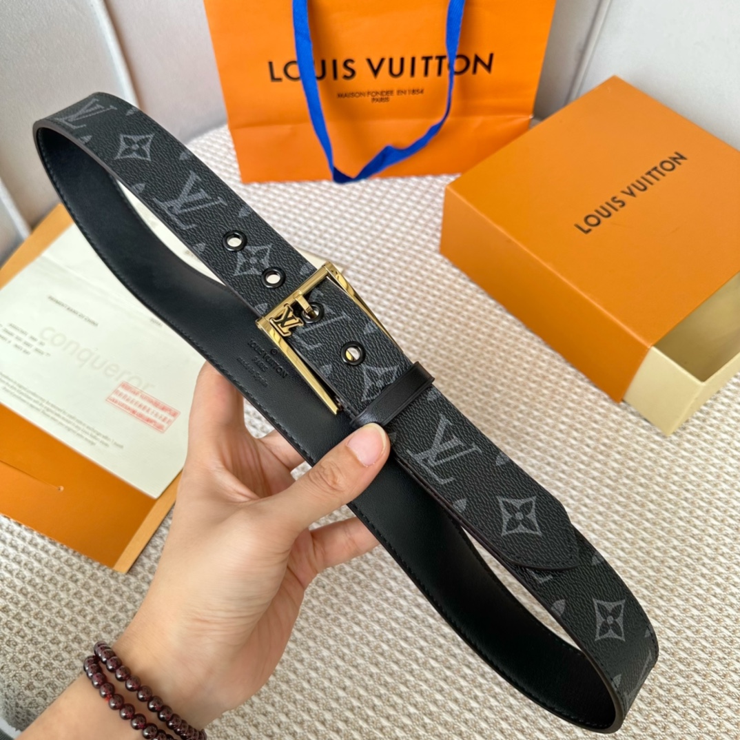 Louis Vuitton Belts Men Calfskin Cowhide