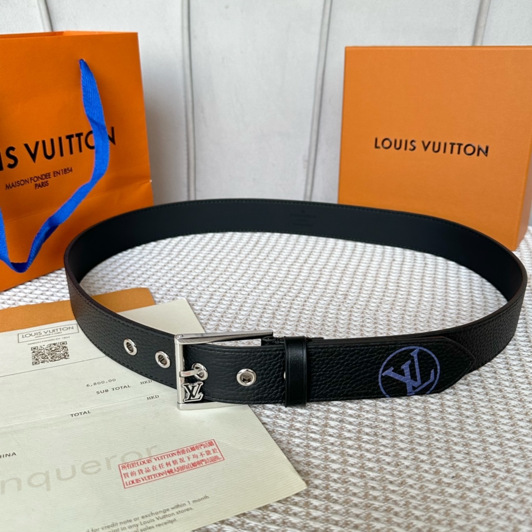 Louis Vuitton Belts Men Calfskin Cowhide