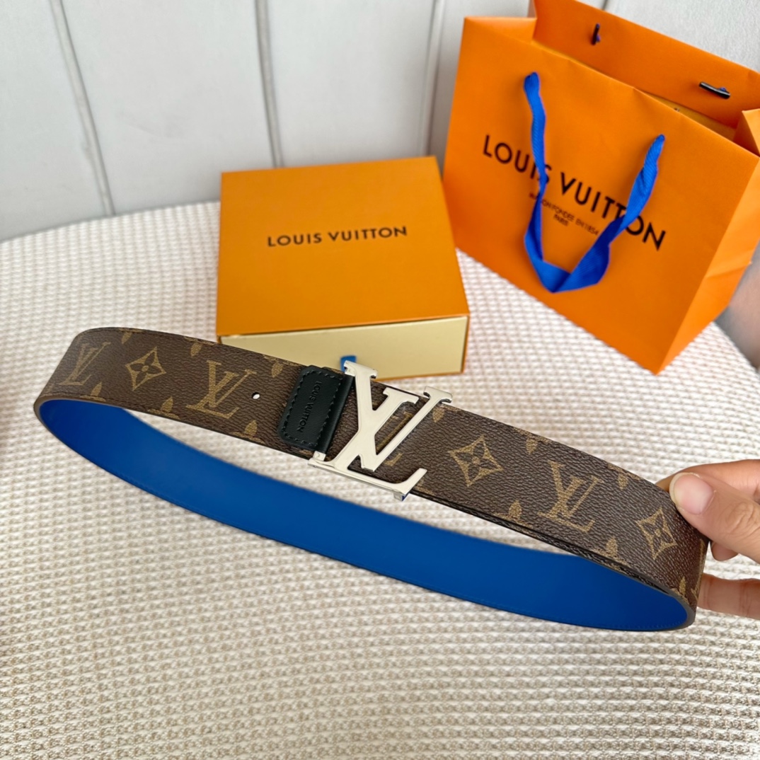 Louis Vuitton Belts Men Calfskin Canvas Cowhide