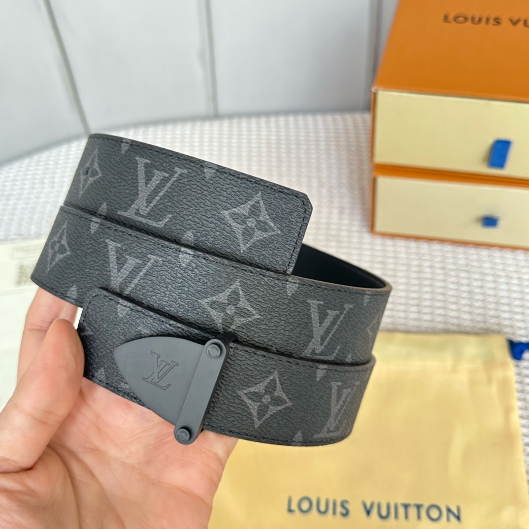 Louis Vuitton Luxury
 Belts Black Women Steel Buckle Calfskin Canvas Cowhide