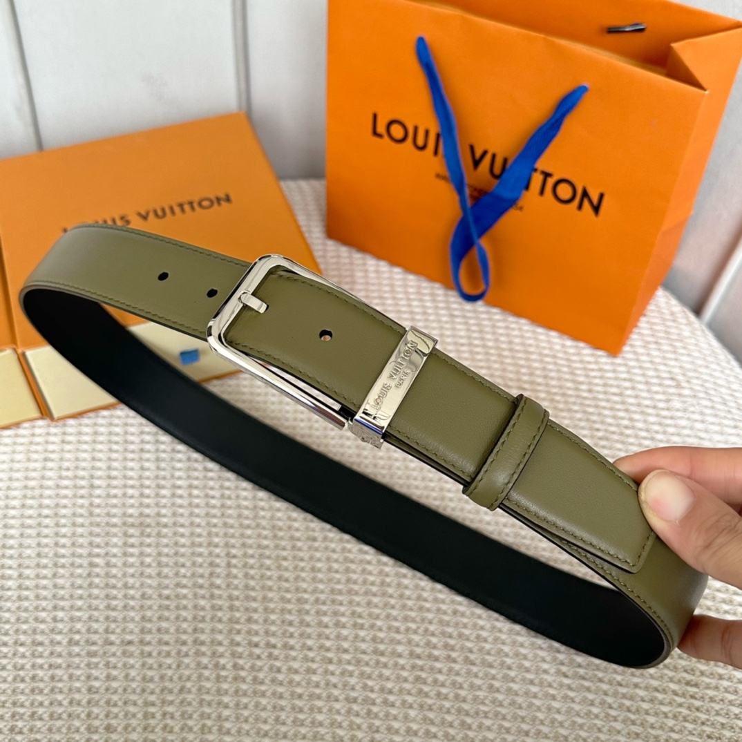 AAAA
 Louis Vuitton Belts Men Calfskin Cowhide