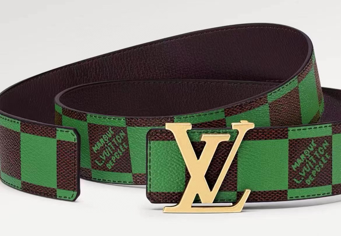 Louis Vuitton Belts Brown Orange Red Men Calfskin Canvas Cowhide