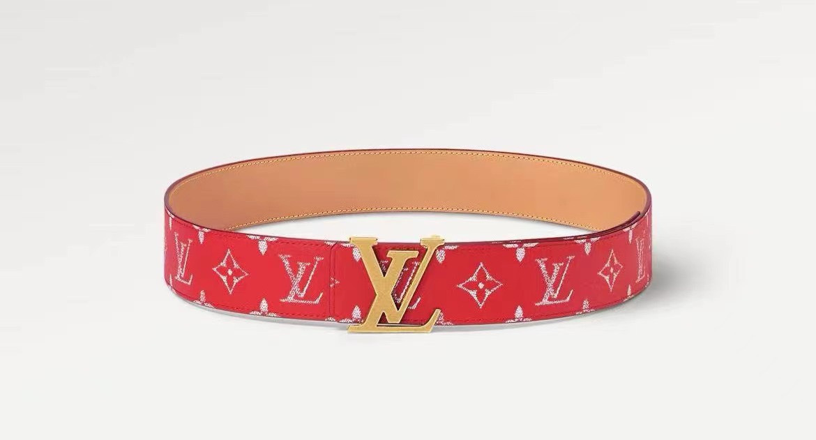 Louis Vuitton Belts Lychee Pattern Men Calfskin Cowhide