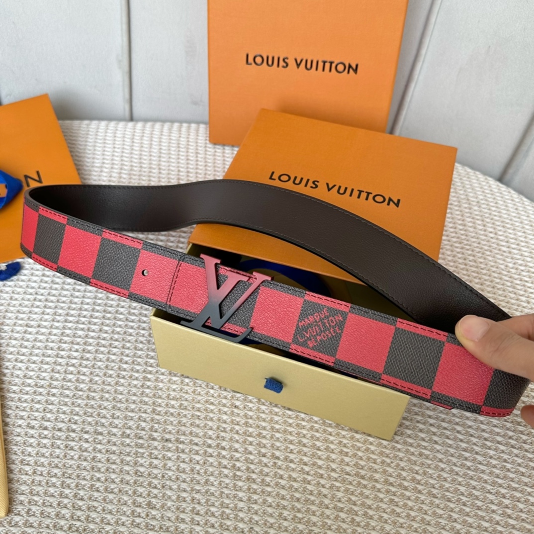 Louis Vuitton Flawless
 Belts Brown Men Calfskin Canvas Cowhide