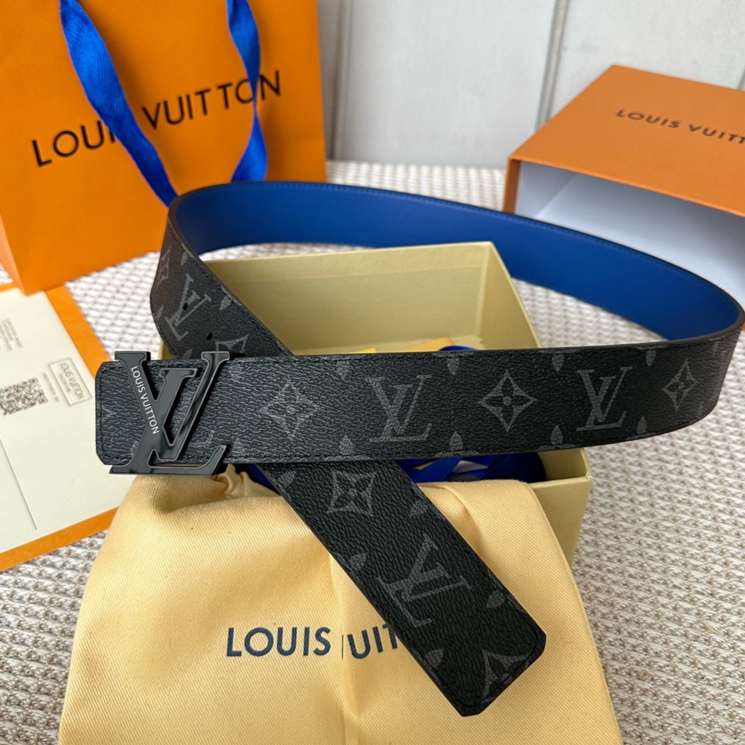 Louis Vuitton Belts Men Calfskin Canvas Cowhide