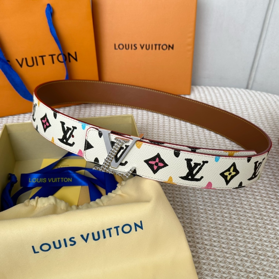 AAAA Customize
 Louis Vuitton Belts Brown Men Calfskin Canvas Cowhide