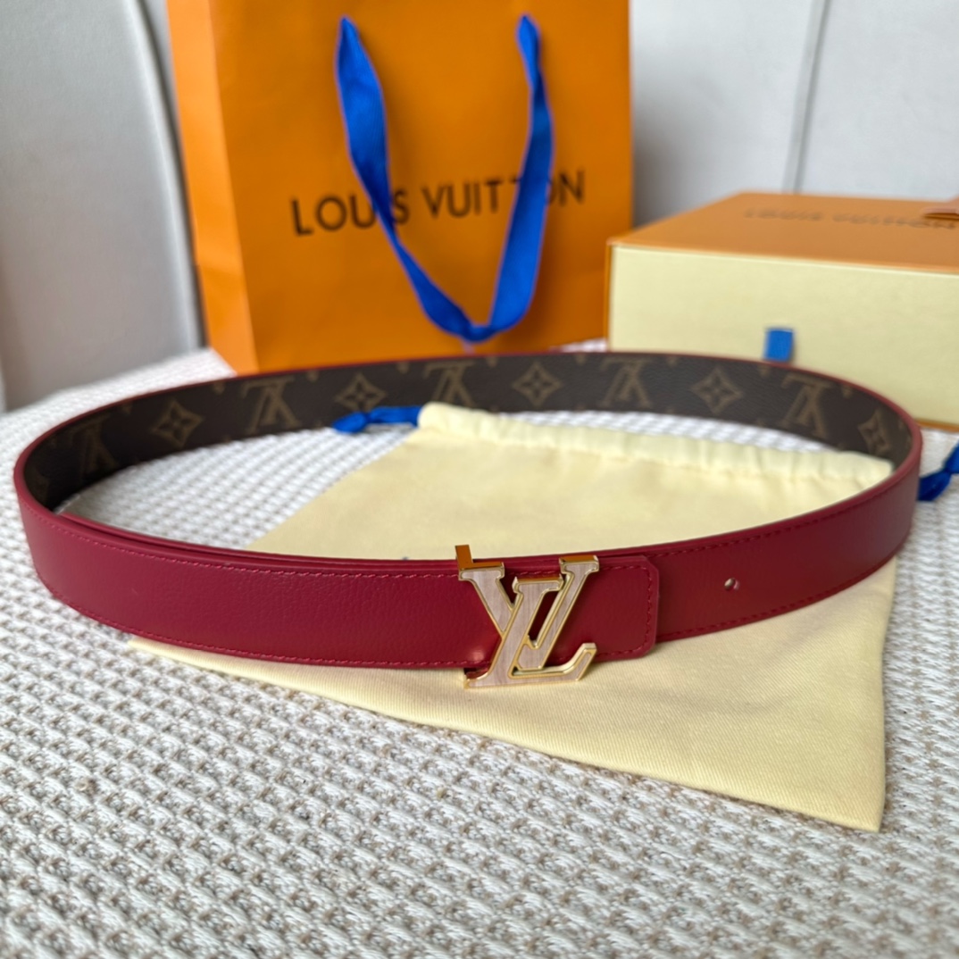 Louis Vuitton Belts Gold Women Canvas Cowhide