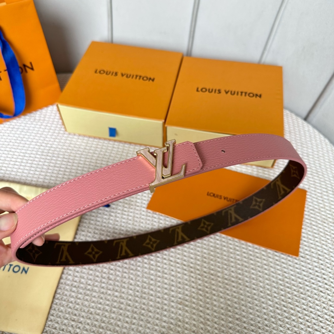 Louis Vuitton AAA+
 Belts From China
 Gold Women Canvas Cowhide