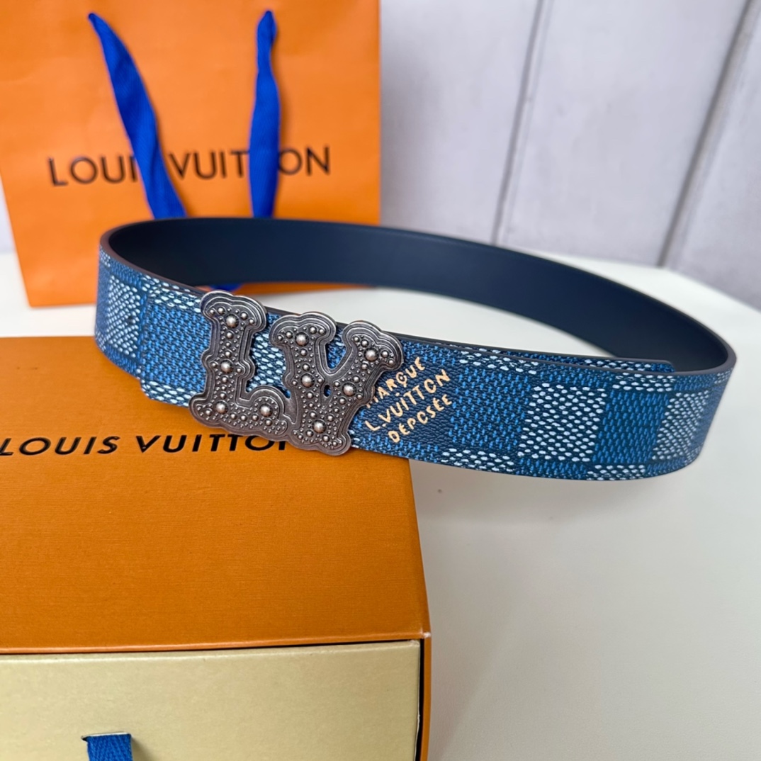 Louis Vuitton Belts Men Calfskin Cowhide