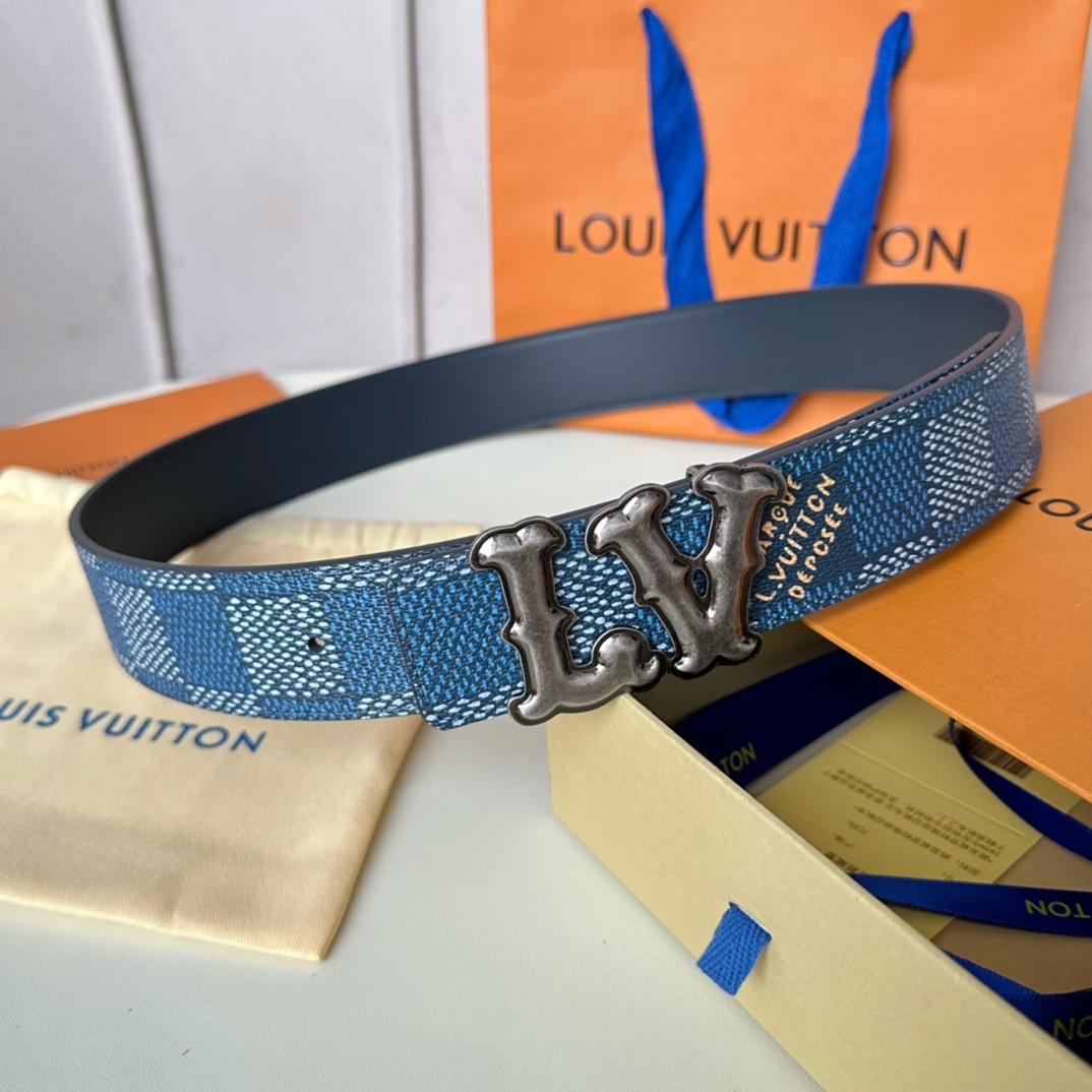 Louis Vuitton Belts Men Calfskin Cowhide