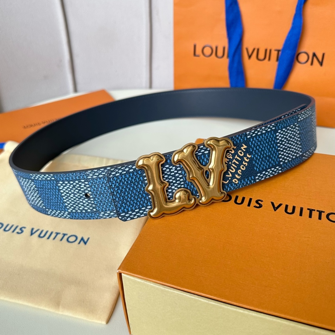 Louis Vuitton Belts Men Calfskin Cowhide