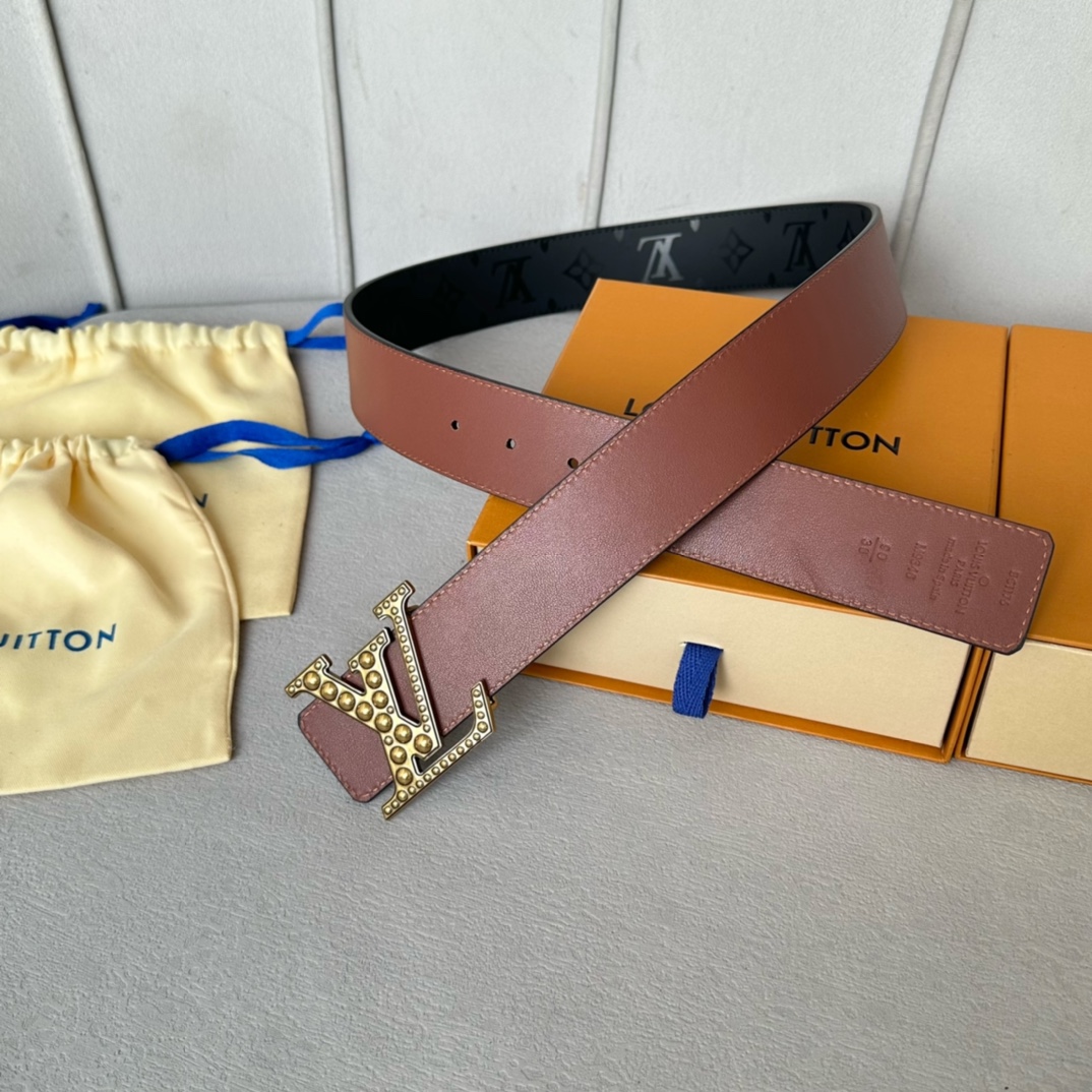 寬40mmLOUISVUITTON腰帶頂級原單品質寬度40毫米丝印专柜大花图案搭配最新款五金專櫃款號細節