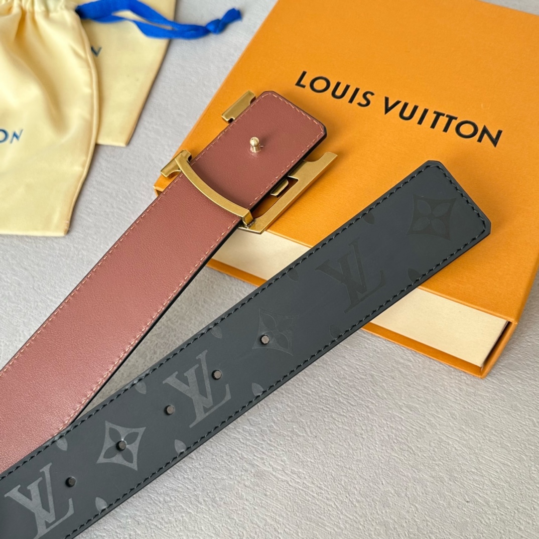 寬40mmLOUISVUITTON腰帶頂級原單品質寬度40毫米丝印专柜大花图案搭配最新款五金專櫃款號細節