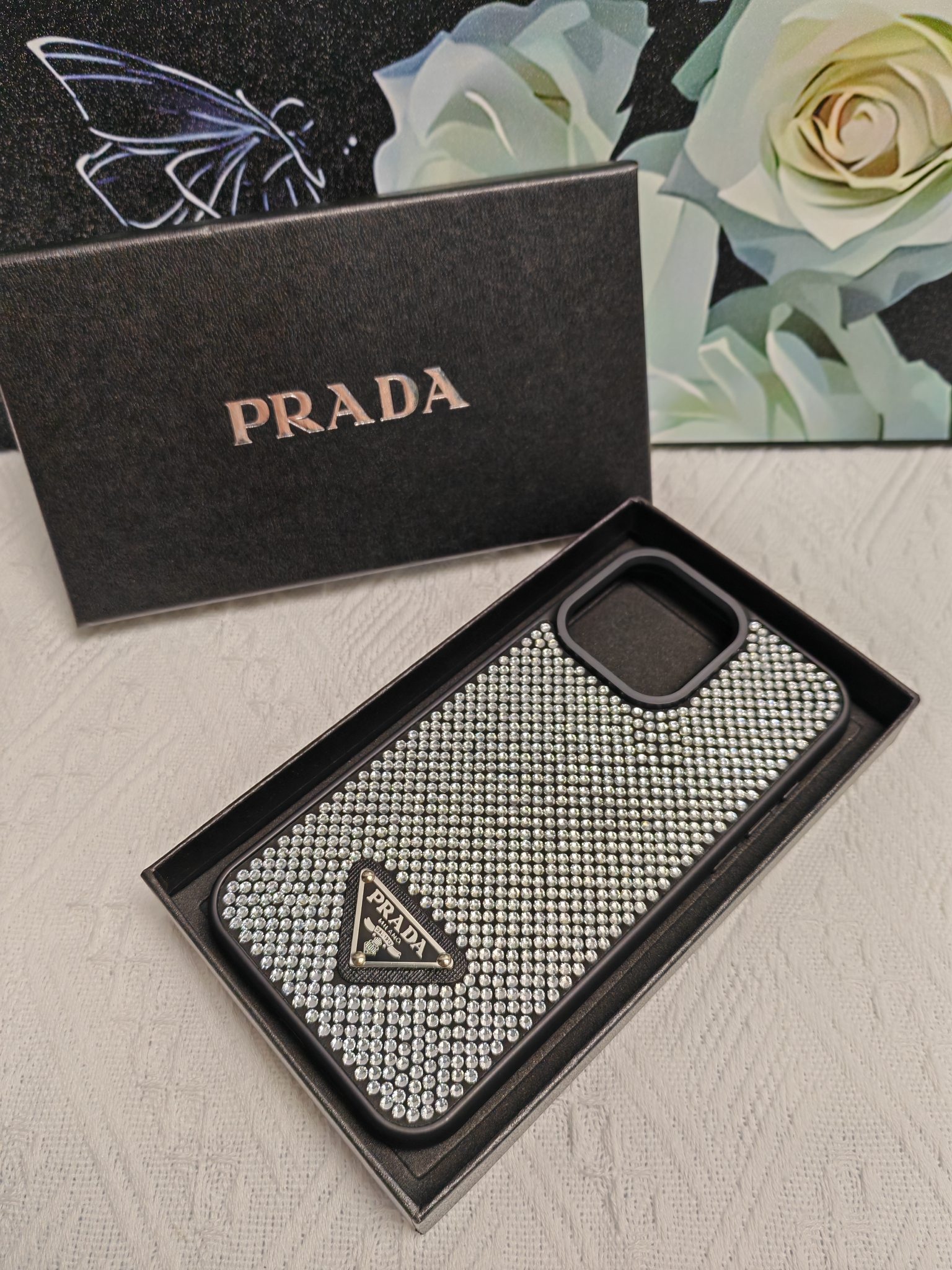 Prada普拉达满天星新款适用iPhone手机壳带钻奢华套高档奢华闪钻全包防摔保护套高级感满满！型号为了