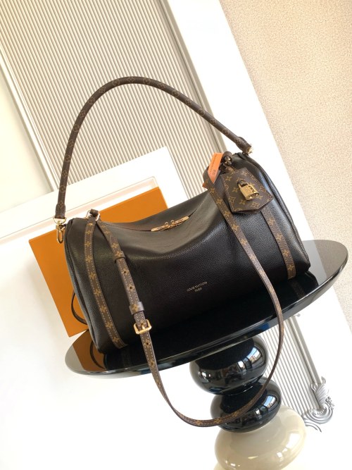 Louis Vuitton Express Medium Handbag in Brown Leather with Monogram Canvas 1 Louis Vuitton Express Medium Handbag in Brown Leather with Monogram Canvas