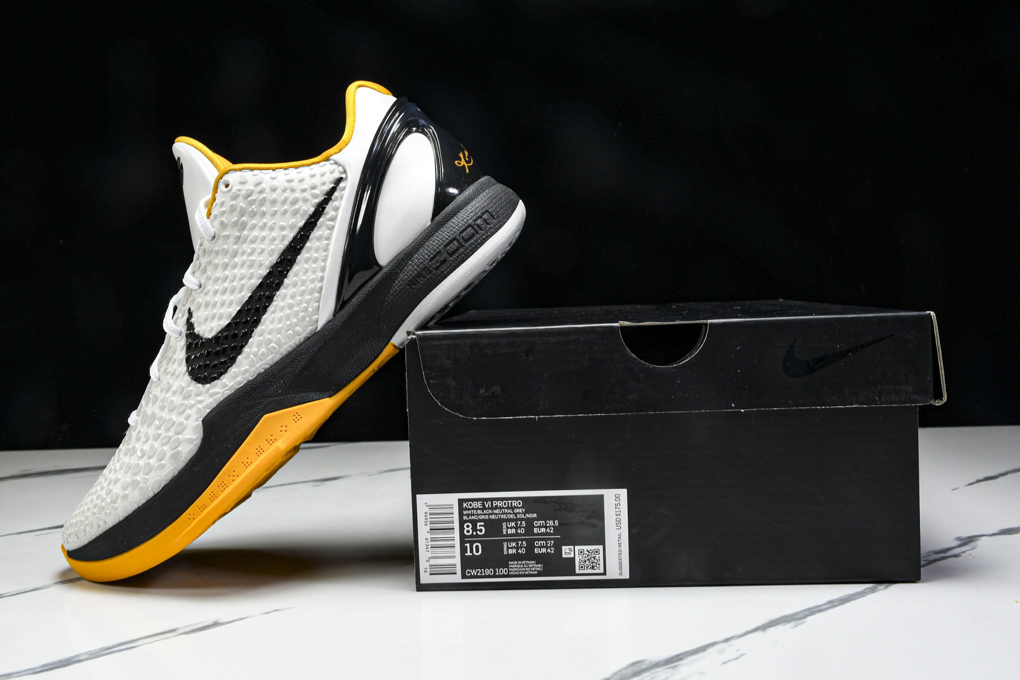 纯原-Nk Kobe 6 Protro“White Del Sol”蛋白黄 季后赛 2021复刻 CW2